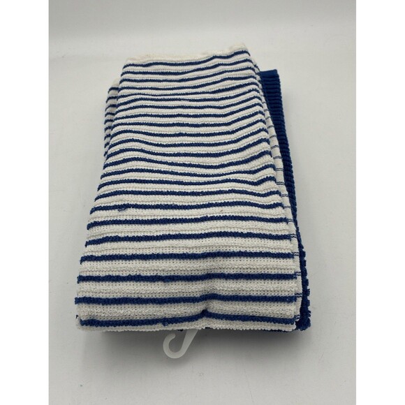 PANTRY KITCHEN TOWELS (3) white and blue 16 X 26 100% COTTON - Picture 4 of 5